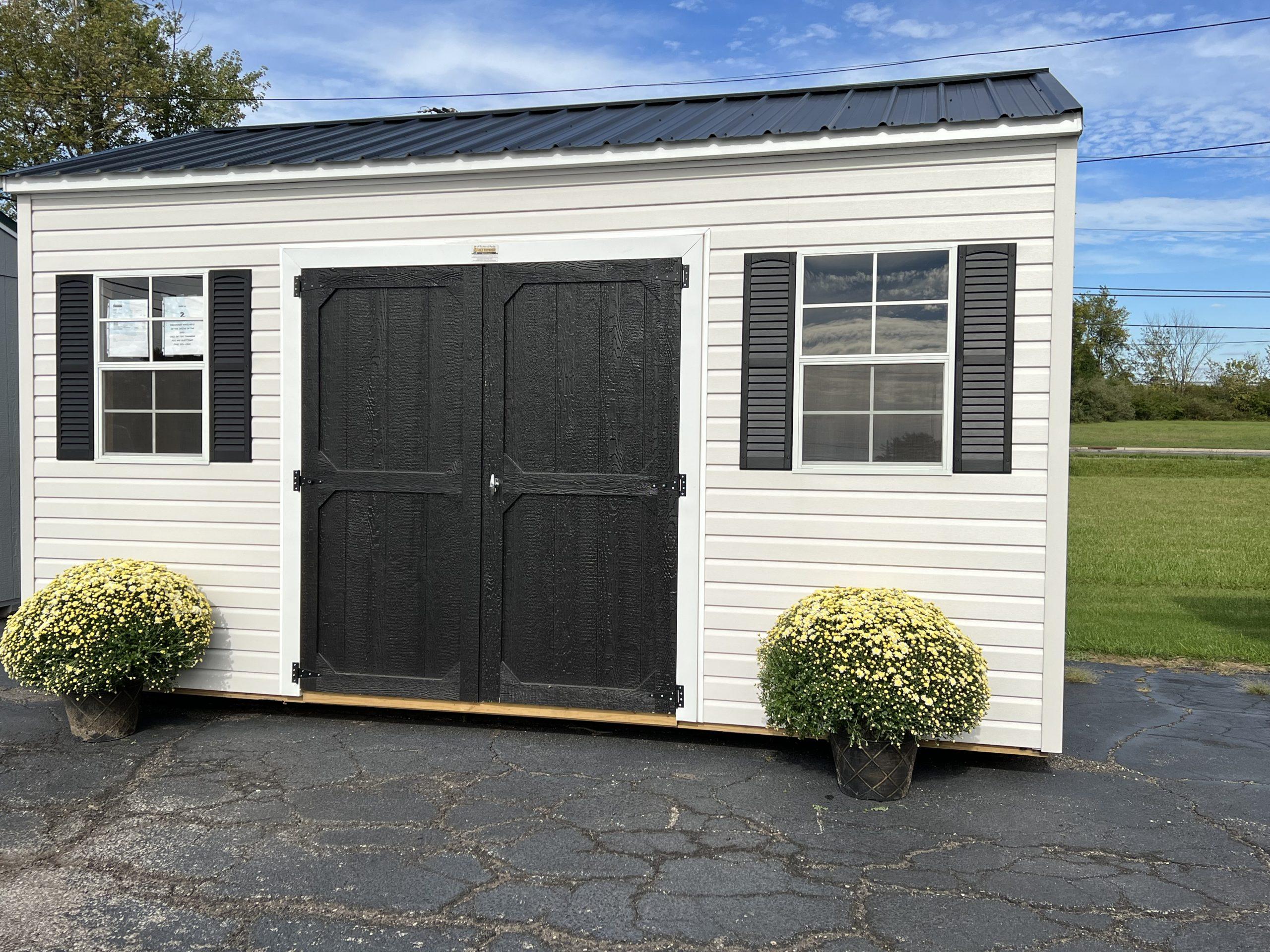 10 X 16 Side Utility (8 FT Walls) with vinyl siding *10% off** ** see price sheet in listing for correct price**